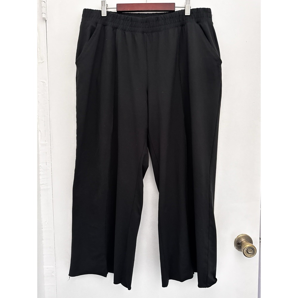 OFFLINE By Aerie Crops Womens XL Black Stretch Waist Super Wide-Leg Lagenlook